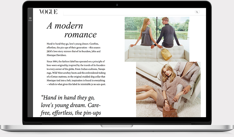 J & M Davidson. Vogue digital promotion